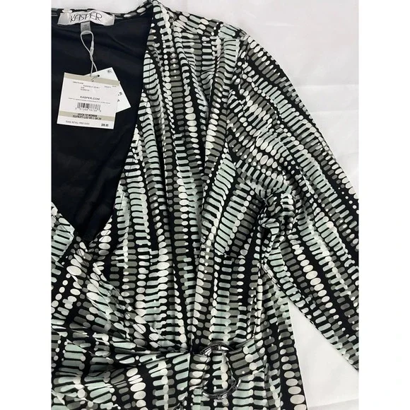 Sea Glass Kasper Jacket Dresses Kasper Women's 1X Black Sea Glass